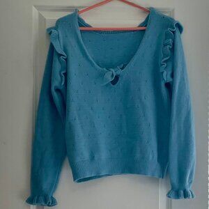 Reversible Knit Sweater in Blue
